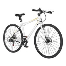 Aluminum 7-Speed Hybrid Bicycle 330lb 700c Wheels KENDA Tires Disc Brake System