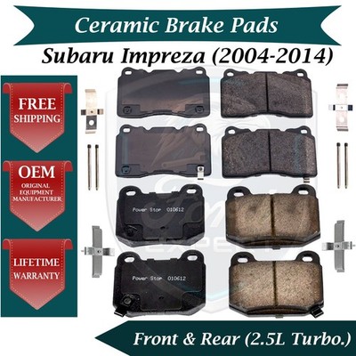 New OE Front & Rear Ceramic Brake Pads Kit For 2004-2014 Subaru Impreza