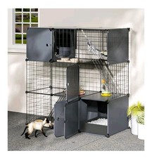 Cat Enclosure Cat Cage Indoor with Litter Box,3-Tier Large Playpen Catio Cat...
