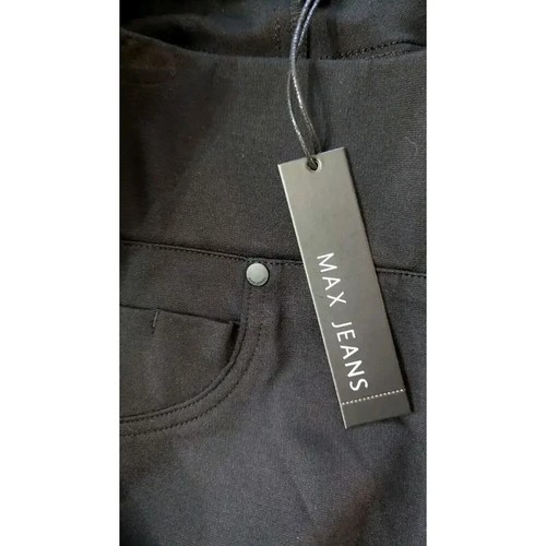 Max Jeans Anzughose 18W schwarz Stretch einfarbig Logo Ponte Strick Gesäßtaschen - Bild 8 von 12