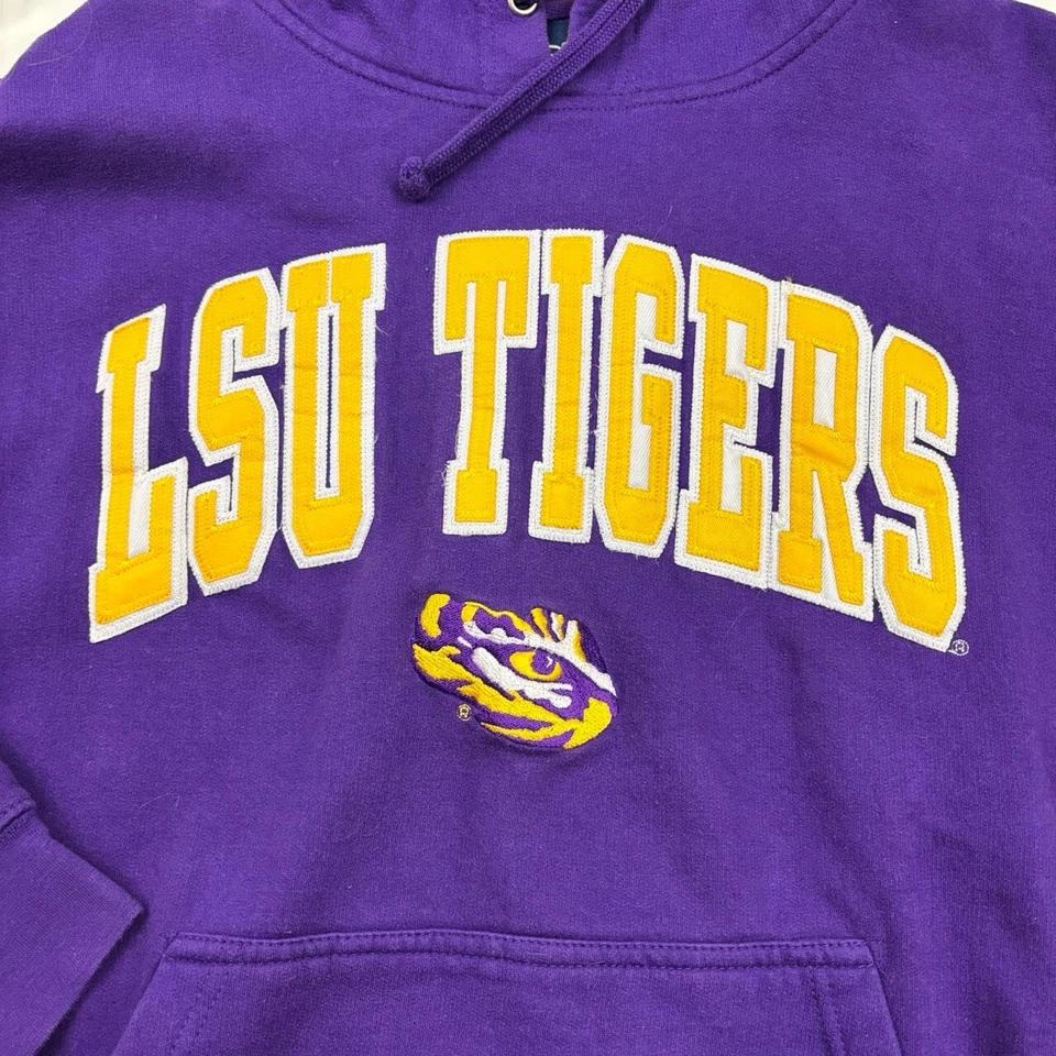 Para hombres Talla XL Antigua Marca Universitaria Louisiana State Univ. Sudadera con capucha púrpura LSU Tigers Foto 2 de 4