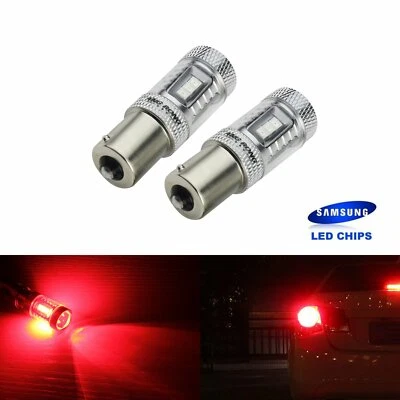 2x Rouge Ampoules 15 LED Feu Arrière Frein Position Stop Veilleuse Lampe Auto - Photo 1/4