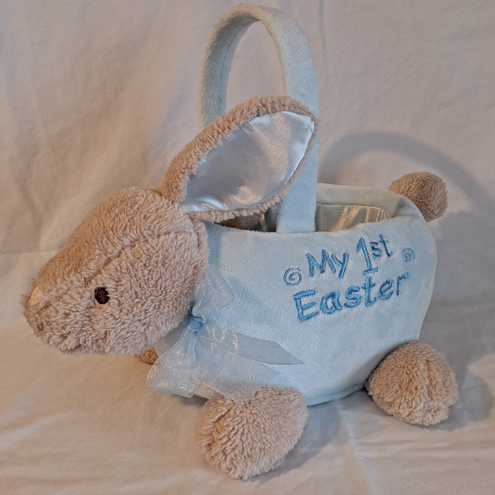 Hobby Lobby MY 1st EASTER BASKET Blue Boys Bunny Rabbit Soft Plush Baby First