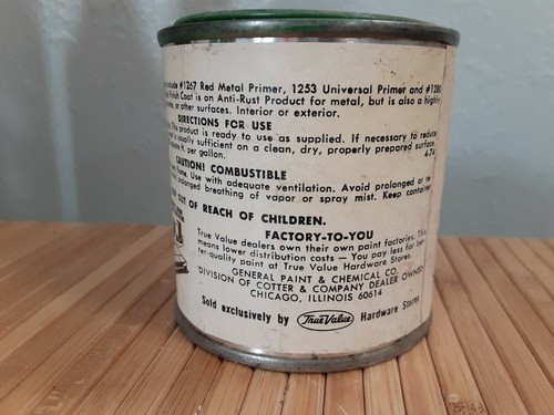 Vintage X-0 Rust Medium green Collectible Small Paint Can 1970s 8 Fl oz tru test - Picture 6 of 10