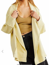 Free People Loui Cardi In Yellow - Nwt - Size Medium - Rrp $148
