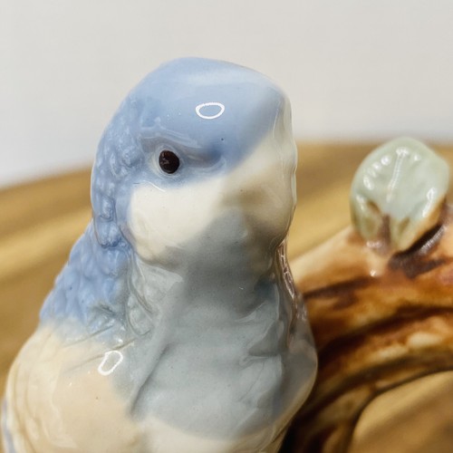 Vtg Duncan Royale Fine Porcelain Blue Birds Bird Parakeets Roses - Picture 2 of 13