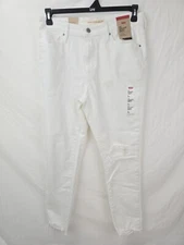 Levi's Womens 721 White Ripped High Rise Skinny Denim Jeans Sz 12 / 31W" NWT