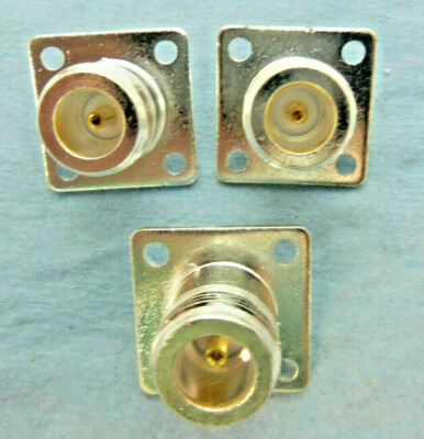 ''N'' Female, 4 Hole Chassis Mount, Silver/Teflon/Gold Pin, Quality Counts, 3 Pack