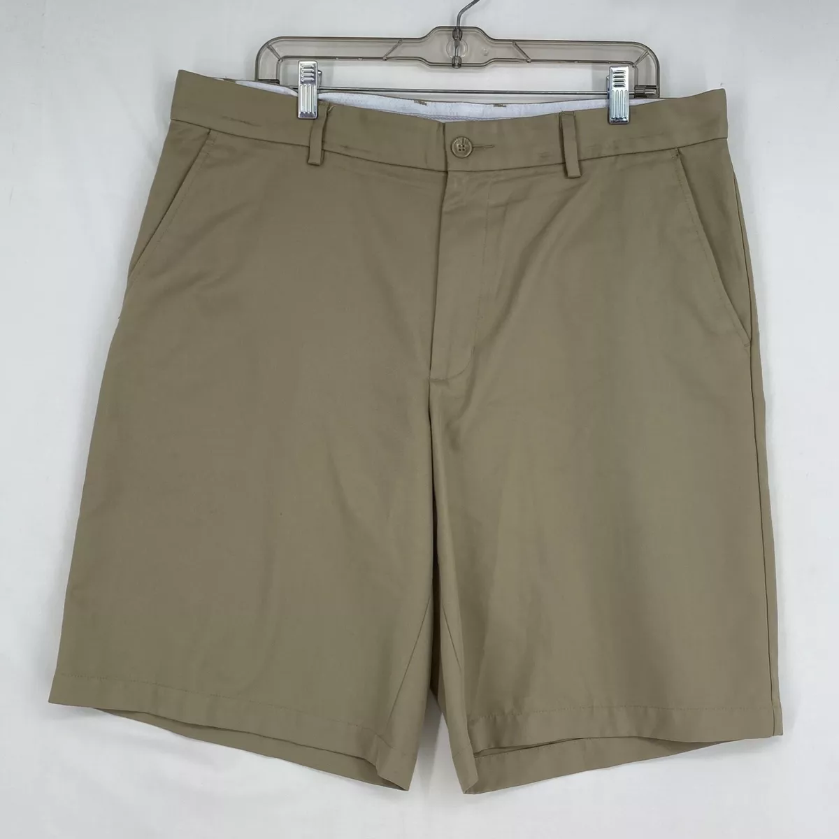 Greg Norman Tasso Elba Mens 36 Shorts Tan Khaki Polyester Pockets