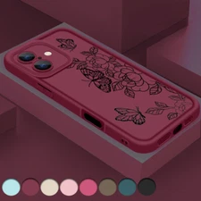 For iPhone 16 Pro Max 16e 15 14 13 12 11 XS 8 Butterfly Silicone TPU Case Cover