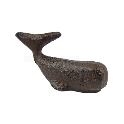 #ad Cast Iron Miniature Sperm Whale Figurine Paperweight Rustic Nautical Beach Decor $11.66