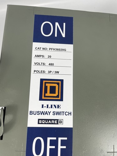 Square D PFH36020G 20A 600V Circuit Breaker Busway Plug-In I-LINE, 20 AMP - Picture 2 of 13