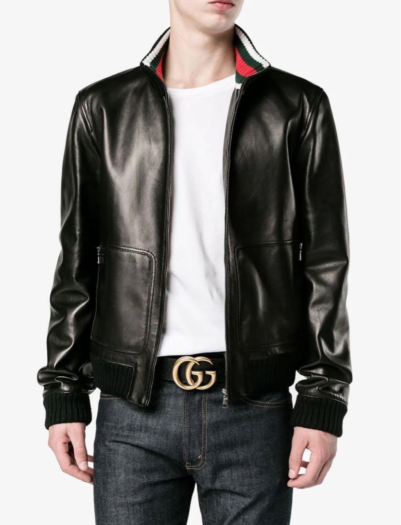 Gucci Leather Jacket Black Sherry Line Size 46 | eBay Gucci Leather Jacket Black Sherry Line Size 46 | eBay