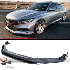 For 18-20 Accord 4Pcs Carbon Fiber Painted Sport Style Front Bumper Lip Spoiler