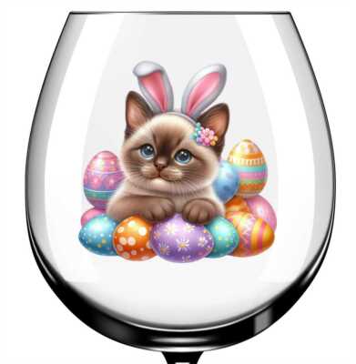 X12 Ostern Katze Glas Vinyl Aufkleber Sticker Farbe ei476