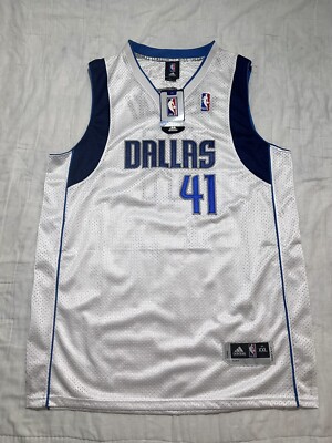 Dirk Nowitzki NBA Authentics Pro Cut Jersey White Mavericks Adidas