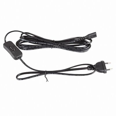 Netzkabel 3 m Eurostecker + Schalter 300SW C7 auf 2-pin Euro Doppelbuchse schwar