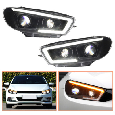 For VW Scirocco Headlamps 2009-2017 HID Projector LED DRL Replace OEM Halogen