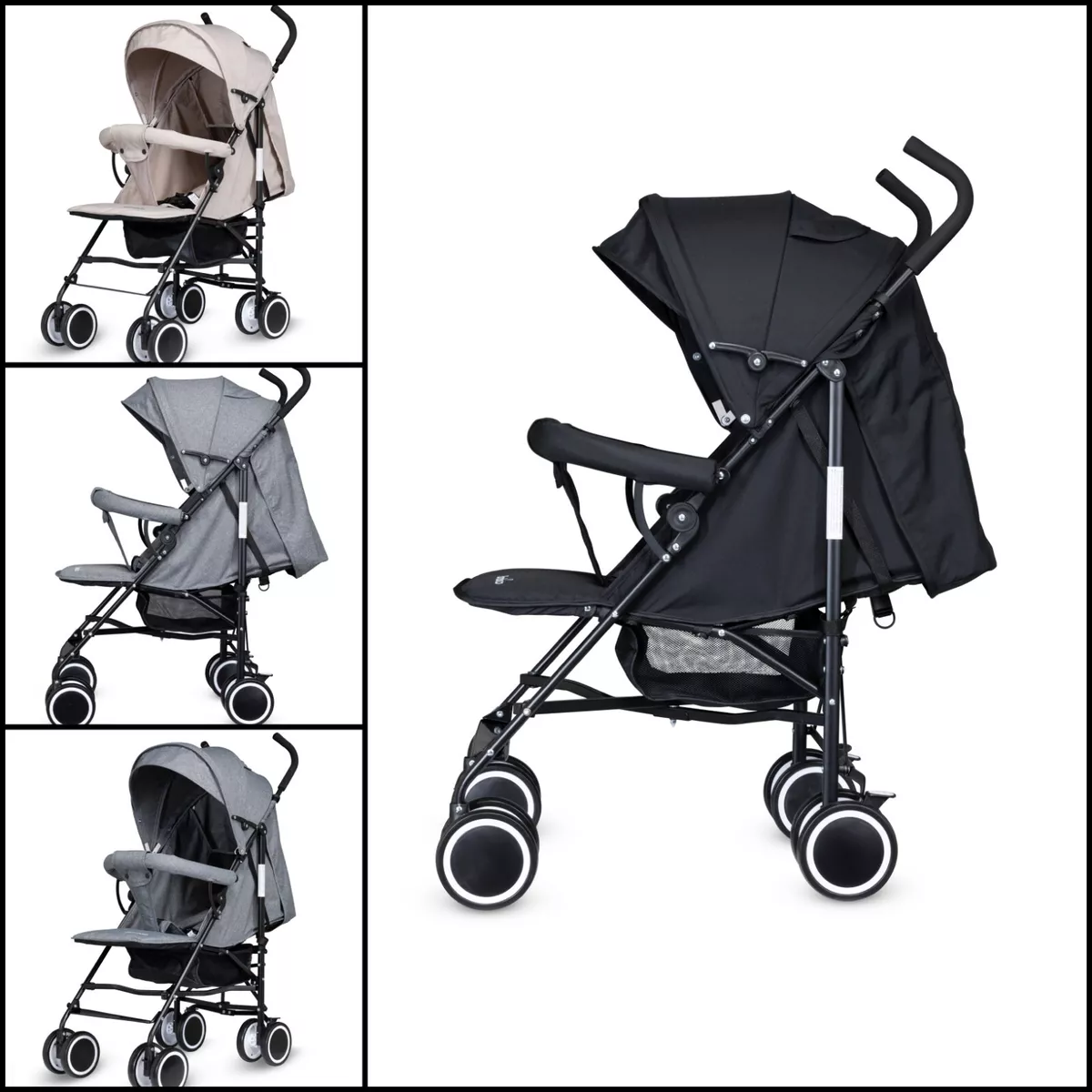One hand top push stroller