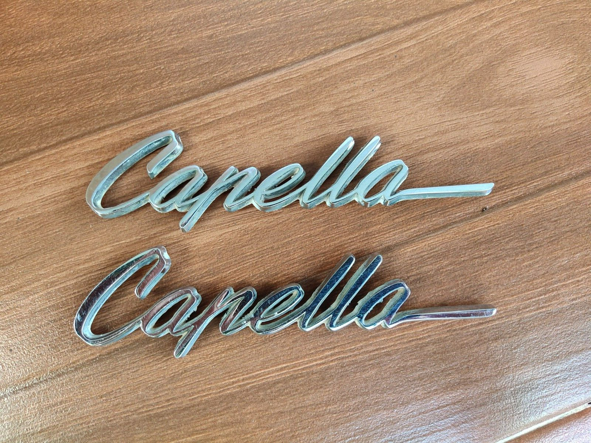 Mazda Capella RX2 rear Fender Side metal Emblem Badge Genuine x1