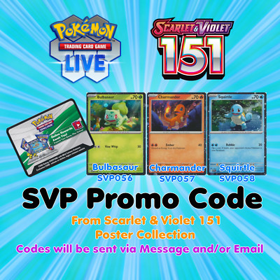 Pokemon TCG Live Online PTCGL PTCGO Codes: 151 Poster Collection SVP 56 57 58