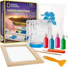 NATIONAL GEOGRAPHIC Kids Screen Printing Kit - Arts and Crafts Silk Screen Print