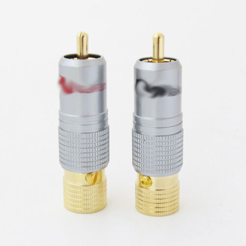 50pcs A/V phono connector Gold Plated RCA Plug Lock Free solder - Picture 3 of 6