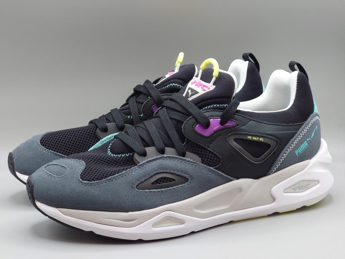 Puma TRC Blaze Black Dark Slate Running Shoes 384958-01 Men Size