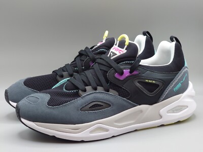 Puma TRC Blaze Black Dark Slate Running Shoes 384958-01 Men Size 11
