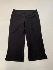 Womens GLEICE Black Yoga Running Cropped Pants Sz S