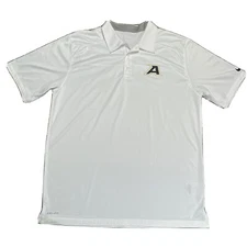 US Army Nike Dri-Fit White Short Sleeve Golf Polo Swoosh Mens Size L