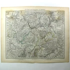 MAP GERMANY S.O SWISS Strasbourg Metz Hessen Atlas Justus Perthes 1880 map