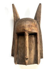 Vintage African Dogon Dyommo Wooden Mask Hand Made Mali West Africa