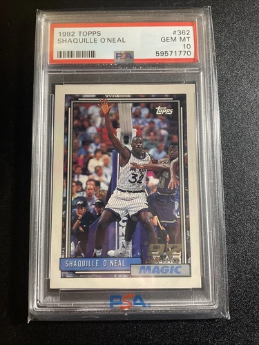 1992 TOPPS Shaquille O Neal #362 PSA 10 GEM MINT  Rookie Card