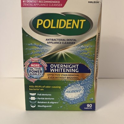 Polident 3 Minute Antibacterial Denture Cleanser 90 ea Tablets Ea Exp 12/31/27