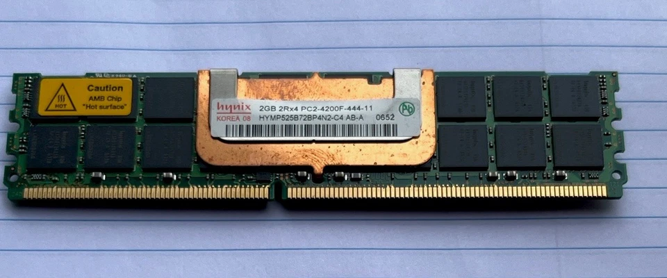 6 pcs –Hynix 2GB DDR2-4200F PC2-4200F ECC FB-DIMM Server MemoryHMP525F72BP4N2-C4 - Image 2 of 2