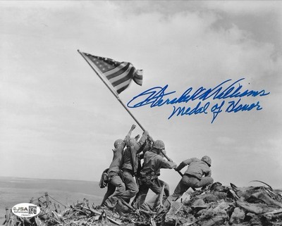 Hershel W. Williams Rare autographed signed Iwo Jima 8x10 photo JSA COA MOH