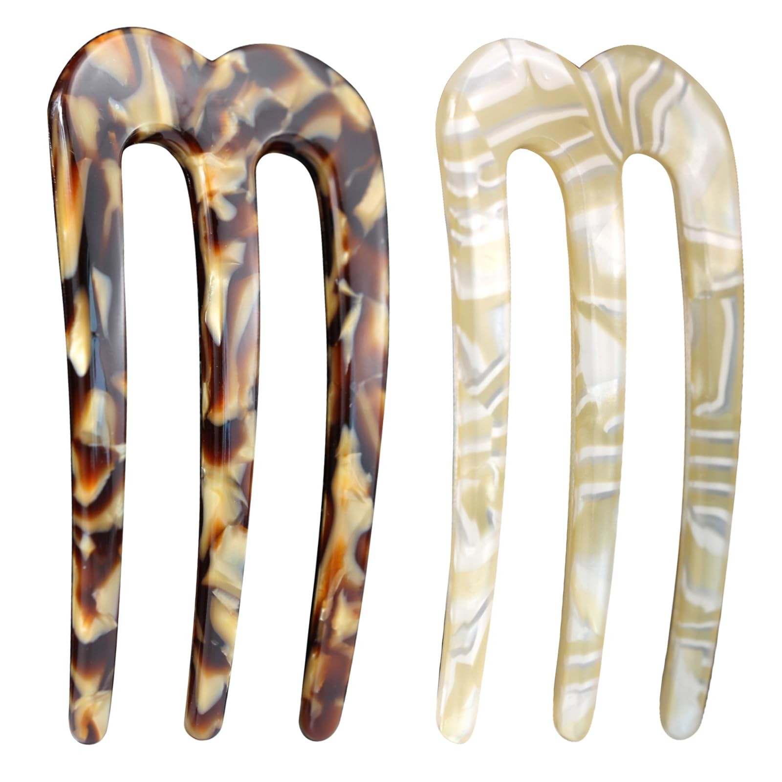 U-Shaped Three-Tooth Resin Hair Clip French Pin for Women