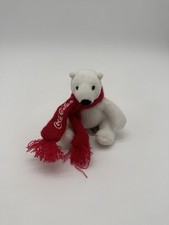 Coca Cola Scarf Plush Polar Bear Stuffed Animal 6"