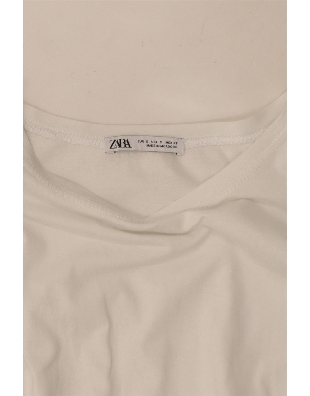 ZARA Womens Oversized Crop T-Shirt Top UK 10 Small White BH29 thumbnail 3