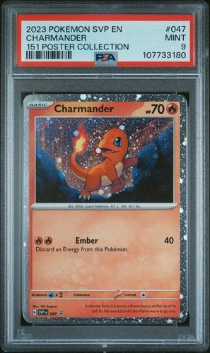 2023 POKEMON SVP EN-SV BLACK STAR PROMO 151 POSTER COLL #047 CHARMANDER PSA 9
