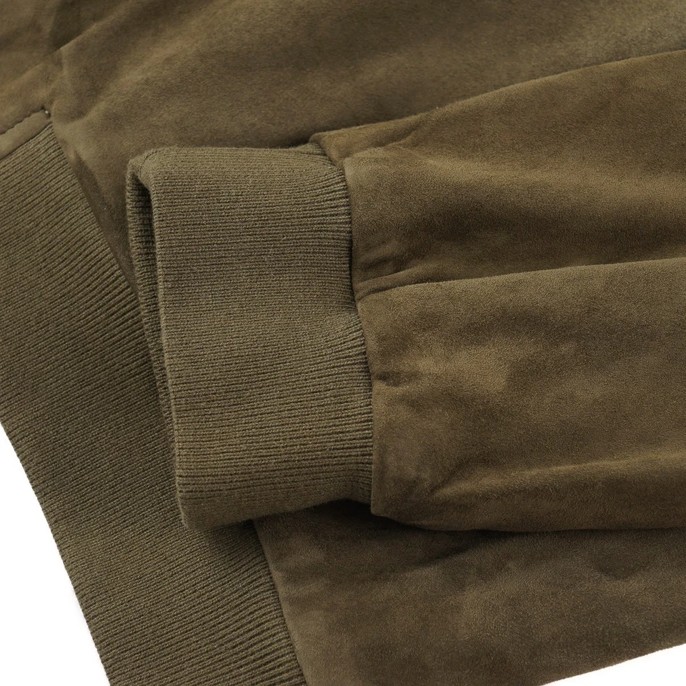 Manto Olive Green Soft Lambskin Suede Leather Jacket XXL *Shorter Sleeves* NWT - Image 3 of 4