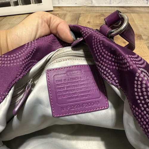 Coach Ashley OP ART TOTE BAG STYLE F20049 PURPLE PLUM W Flaws - Bild 8 von 16