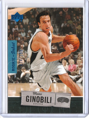 2005-06 Upper Deck - Rookie Debut - Manu Ginobili - Blue  /150 Spurs #84
