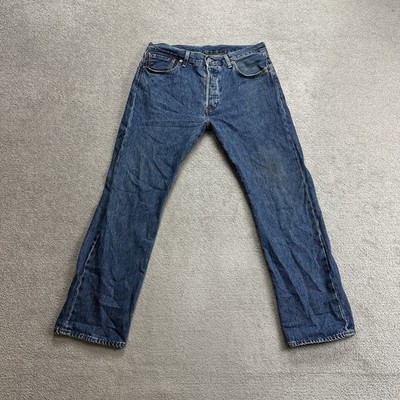 LEVIS 501 Herren Jeans Hose W34 L30 Vintage Premium Big E 22017 Blau Denim