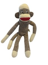 2006 Sock Monkey Brand Doll 19" Stuffed Plush Vintage Retro Animal Classic Toy