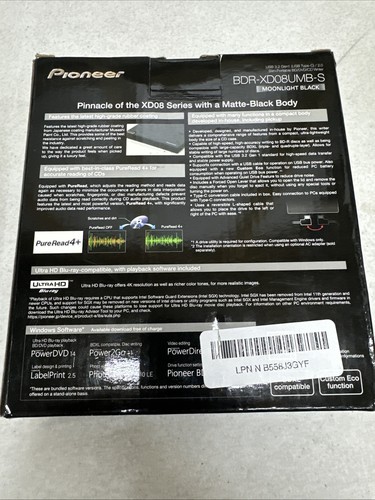 PIONEER BDR-XD08UMB-S Pinnacle of The XD08 Series with a Matte-Black Body US - 第 2/4 張圖片