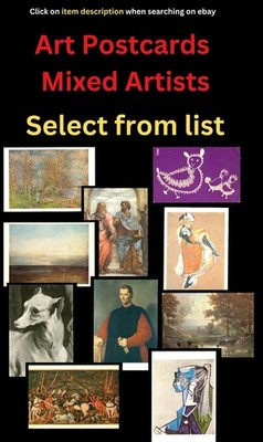 Unbenutzte Kunstkarten gemischter Genres und Künstler - Auswahl aus Liste - P Box 2
