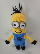 Minion Stuffed Toy Crochet 10" Yellow Blue Cute Cuddly Despicable Me