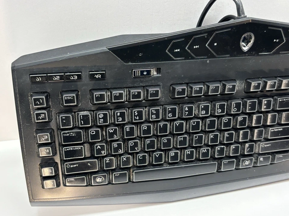 Dell AlienWARE Multimedia Black Ergonomic USB Keyboard KG900 Y-U0008-O VR4FN OEM - Image 2 of 4